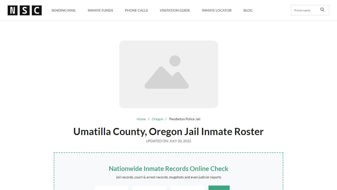 Umatilla County, Oregon Jail Inmate Roster