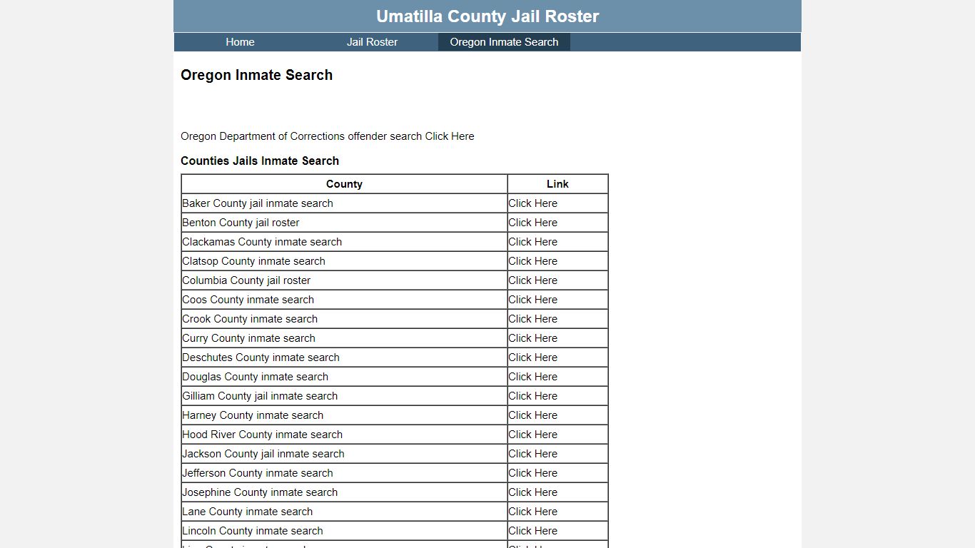 Oregon Inmate Search - Umatilla County Jail Roster